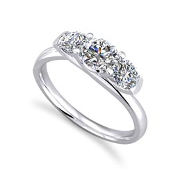 Fine three stone diamond engagement ring with channel  claw settings ... Fine three stone diamond engagement ring with channel  claw settings ...