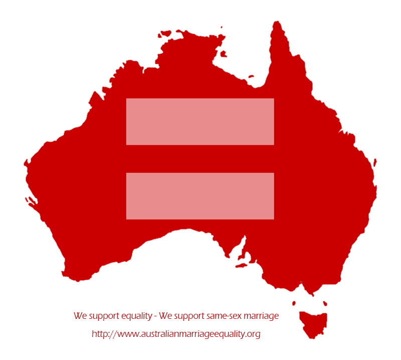Support gay marriage, lesbian marriage, equal marriage, same sex marriage in Australia
