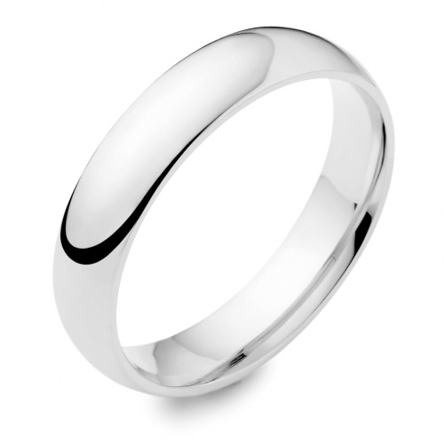 Traditional Medium Weight Plain Rounded Wedding Ring 5mm by wooltonandhewitt.co.uk