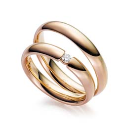 Elegant 4mm wedding ring in 14ct rose, champagne  green gold £525 ... Elegant 4mm wedding ring in 14ct rose, champagne  green gold £525 ...