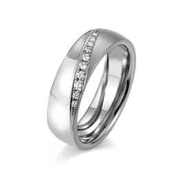 Solitaire 1/10ct Single Diamond Gay Lesbian Wedding Ring