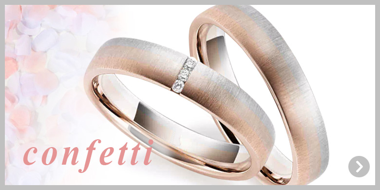 Special tri-colour rose, pink, white diamond wedding ring