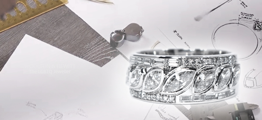 Design your own LGBTQ bespoke engagement ring and wedding ring