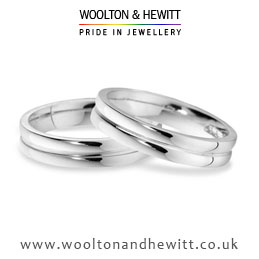Equal marriage, chic gold or palladium wedding ring for gay men and women