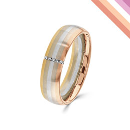 Lesbian PRIDE diamond engagement ring