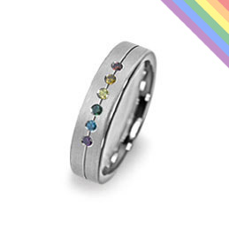 gay rainbow wedding ring